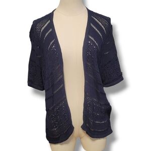 Style & Co. Navy Open-Front Cardigan